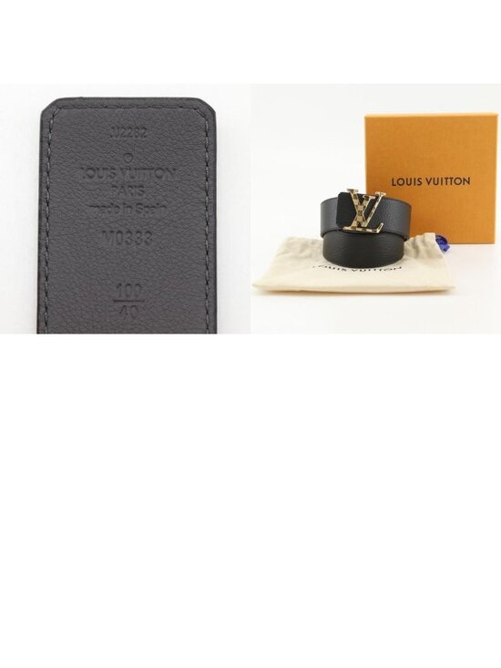 LV Initiales 40mm Reversible Belt Damier Graphite Canvas  Louis Vuitton Belt LV Damier 40 Reversible Leather Gold Plated Black Gray